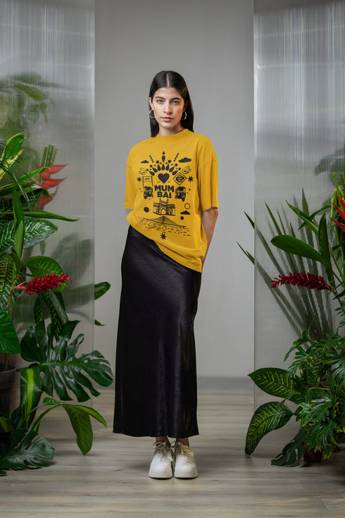 Aamchi Mumbai Printed T-Shirt - Mustard Yellow