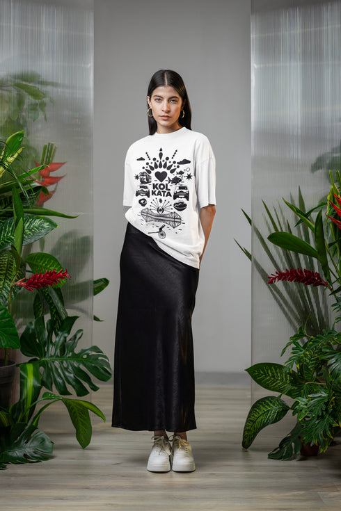 Fatafati Kolkata Printed T-Shirt - White