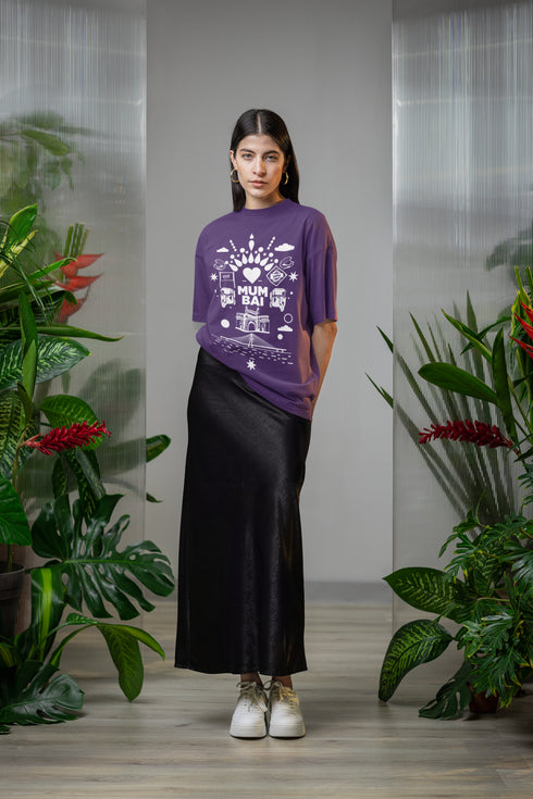 Aamchi Mumbai Printed T-Shirt - Purple