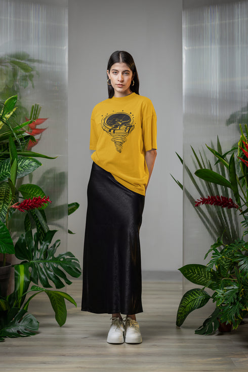 Cyclone Printed T-Shirt - Mustard Yellow