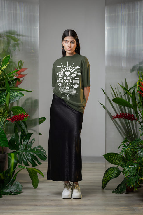 Fatafati Kolkata Printed T-Shirt - Green