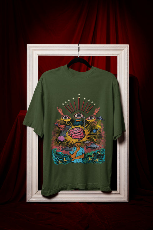 Inner Cosmos Printed T-Shirt - Green
