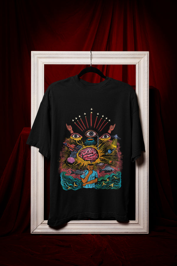 Inner Cosmos Printed T-Shirt - Black