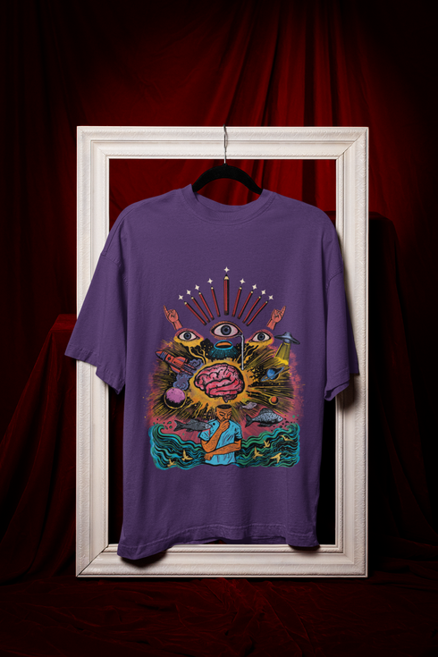 Inner Cosmos Printed T-Shirt - Purple