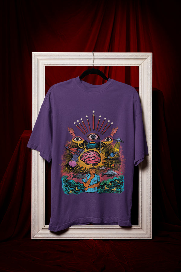 Inner Cosmos Printed T-Shirt - Purple