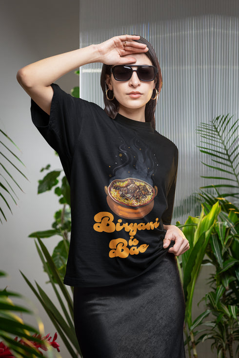 Biryani is Bae Printed T-Shirt - Black
