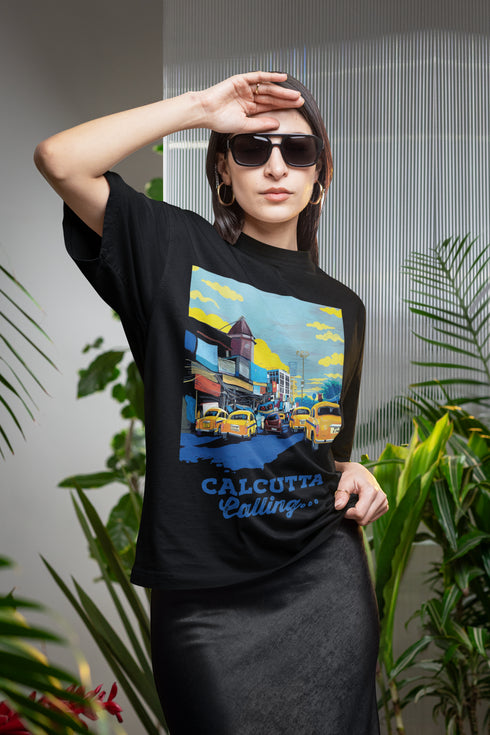 Calcutta Calling Printed T-Shirt - Black