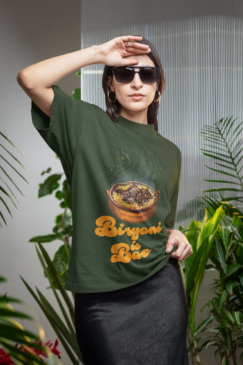Biryani is Bae Printed T-Shirt - Green