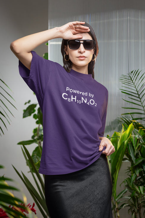 Caffeinated Printed T-Shirt - Purple