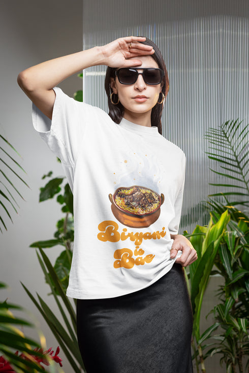 Biryani is Bae Printed T-Shirt - White