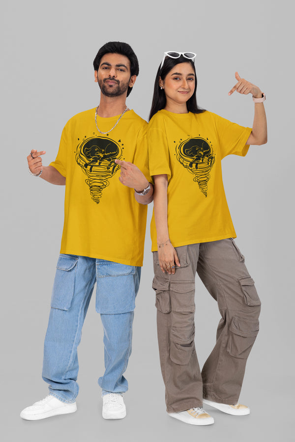 Cyclone Printed T-Shirt - Mustard Yellow