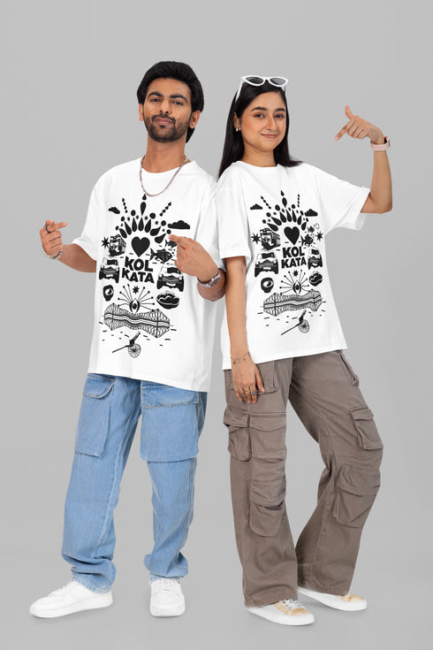 Fatafati Kolkata Printed T-Shirt - White