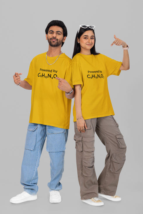 Caffeinated Printed T-Shirt - Mustard Yellow