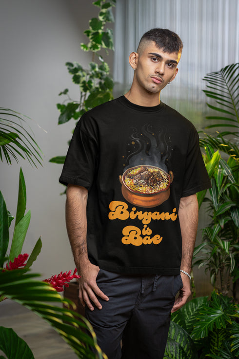 Biryani is Bae Printed T-Shirt - Black