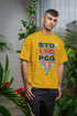 STD/ISD/PCO Printed T-Shirt - Mustard Yellow