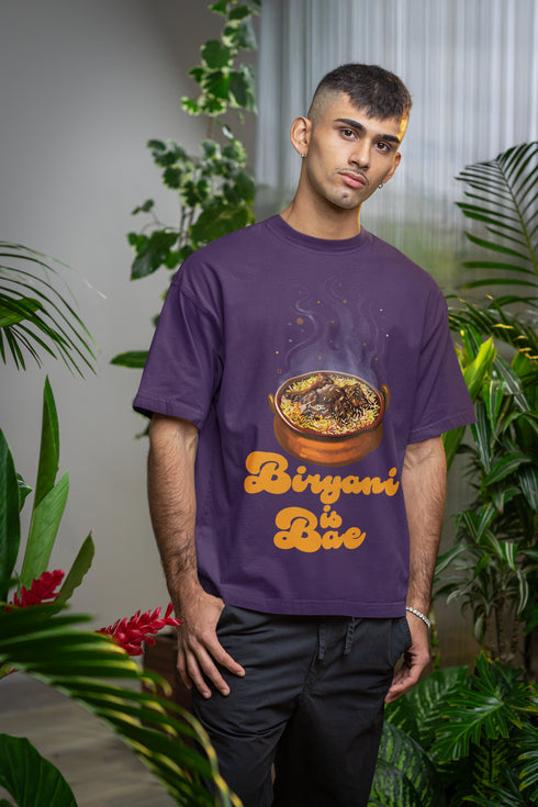 Biryani is Bae Printed T-Shirt - Purple