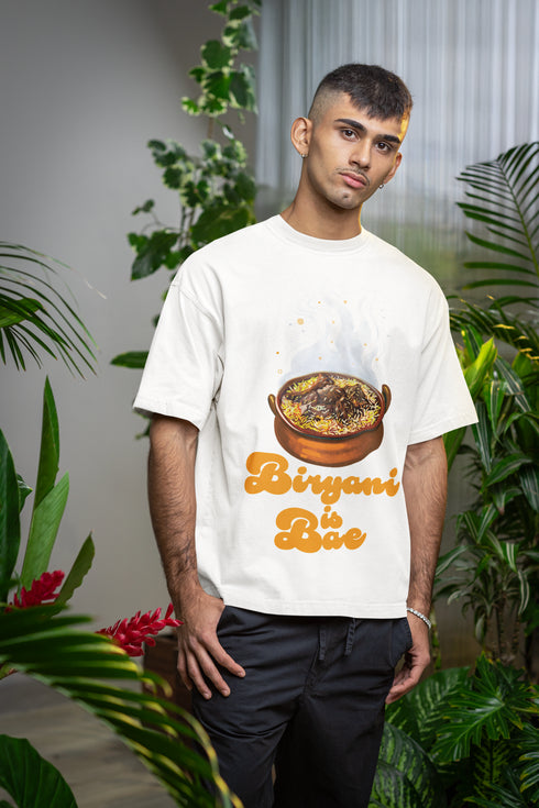 Biryani is Bae Printed T-Shirt - White