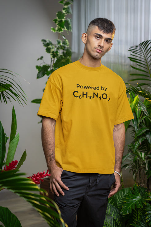 Caffeinated Printed T-Shirt - Mustard Yellow