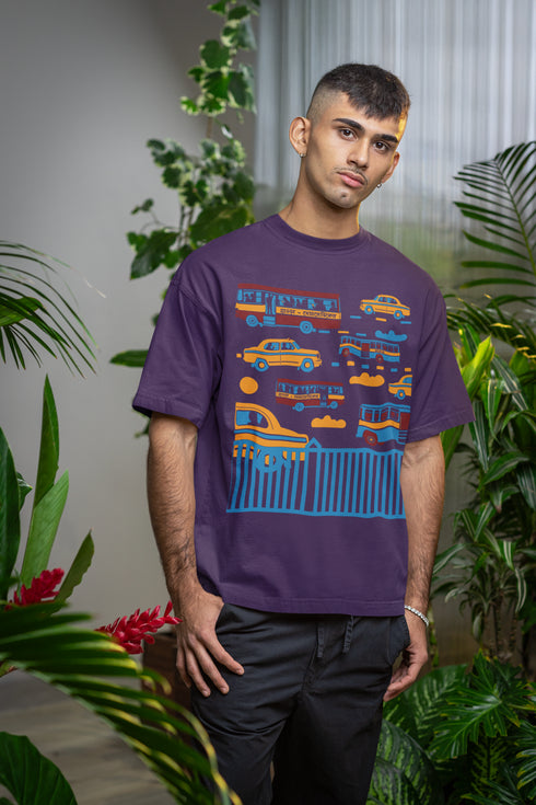 Monday To Friday Printed T-Shirt - Purple